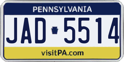 PA license plate JAD5514