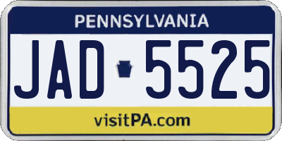 PA license plate JAD5525