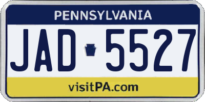 PA license plate JAD5527