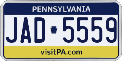 PA license plate JAD5559