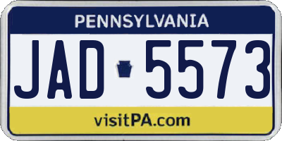 PA license plate JAD5573