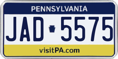 PA license plate JAD5575