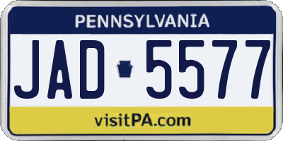 PA license plate JAD5577