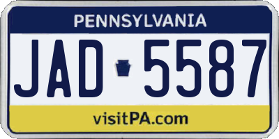 PA license plate JAD5587