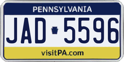 PA license plate JAD5596