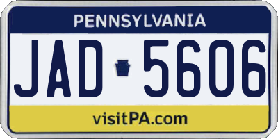 PA license plate JAD5606