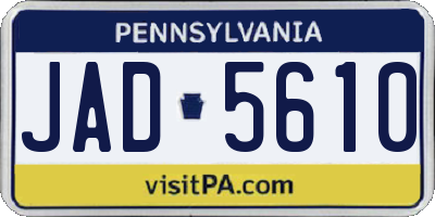 PA license plate JAD5610