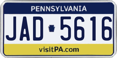 PA license plate JAD5616