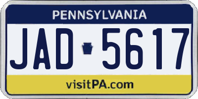PA license plate JAD5617