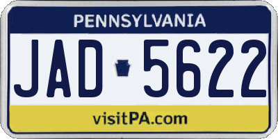 PA license plate JAD5622