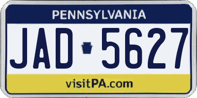 PA license plate JAD5627