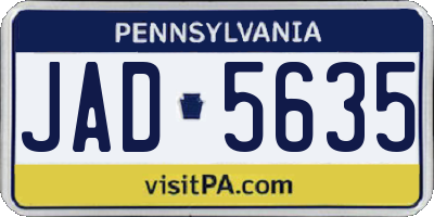 PA license plate JAD5635