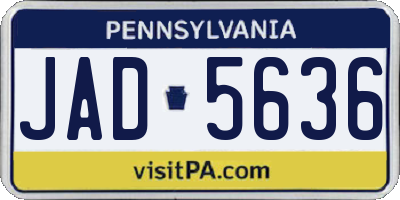 PA license plate JAD5636
