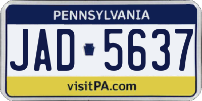 PA license plate JAD5637