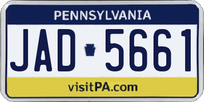 PA license plate JAD5661