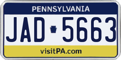 PA license plate JAD5663