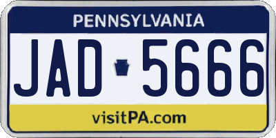 PA license plate JAD5666