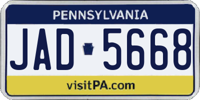 PA license plate JAD5668