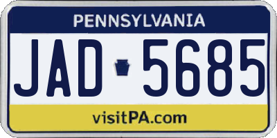 PA license plate JAD5685