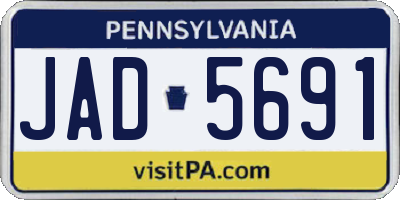 PA license plate JAD5691