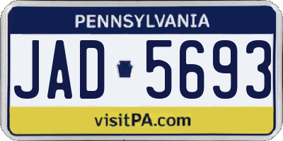 PA license plate JAD5693