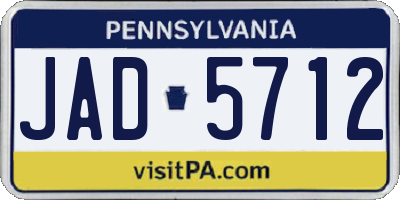 PA license plate JAD5712