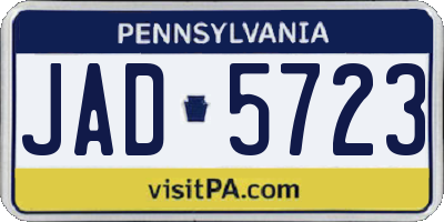 PA license plate JAD5723