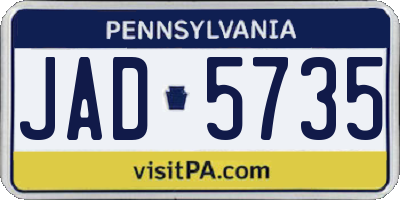 PA license plate JAD5735
