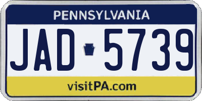 PA license plate JAD5739