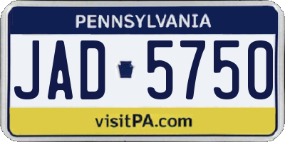 PA license plate JAD5750