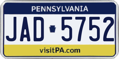 PA license plate JAD5752