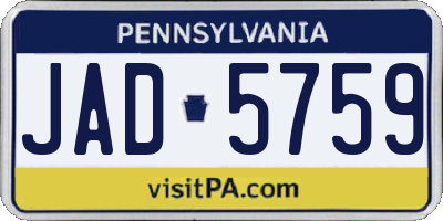 PA license plate JAD5759