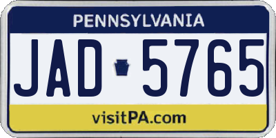 PA license plate JAD5765