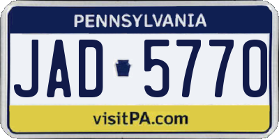 PA license plate JAD5770