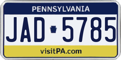 PA license plate JAD5785