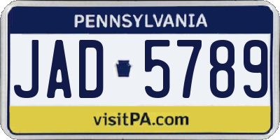 PA license plate JAD5789