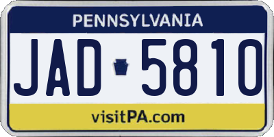 PA license plate JAD5810