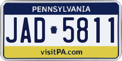 PA license plate JAD5811
