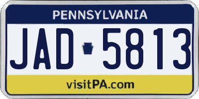 PA license plate JAD5813