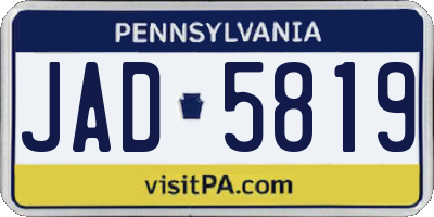 PA license plate JAD5819