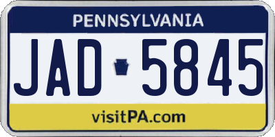 PA license plate JAD5845