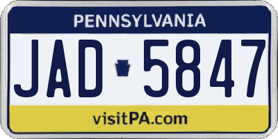 PA license plate JAD5847