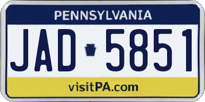 PA license plate JAD5851