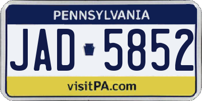 PA license plate JAD5852