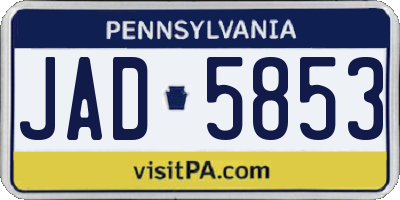 PA license plate JAD5853