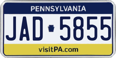 PA license plate JAD5855