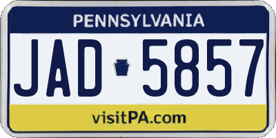 PA license plate JAD5857