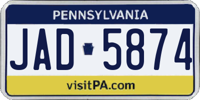 PA license plate JAD5874
