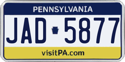 PA license plate JAD5877