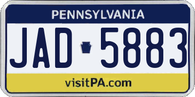 PA license plate JAD5883